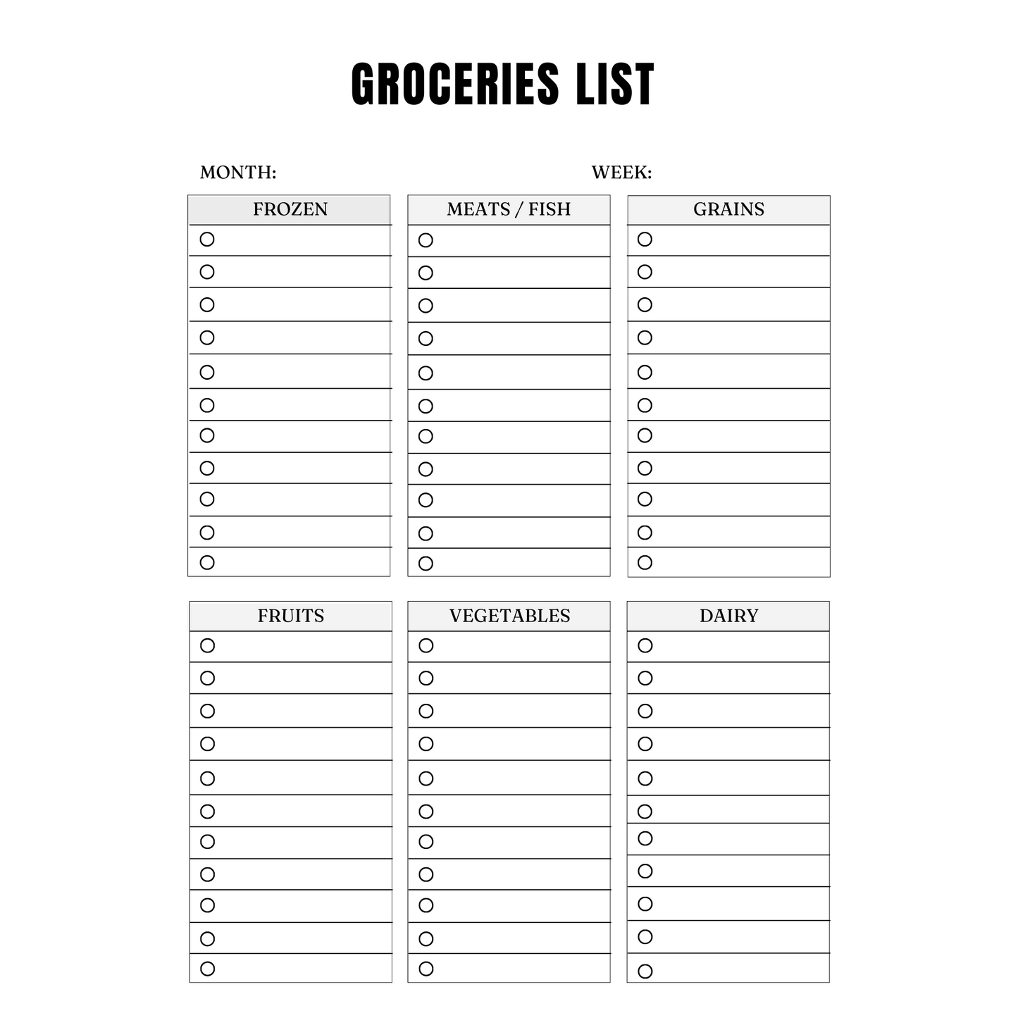 Meal Planner Packet