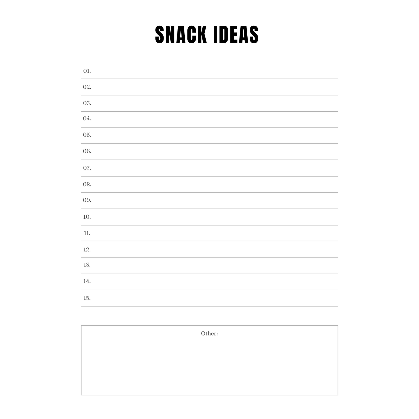 Meal Planner Packet