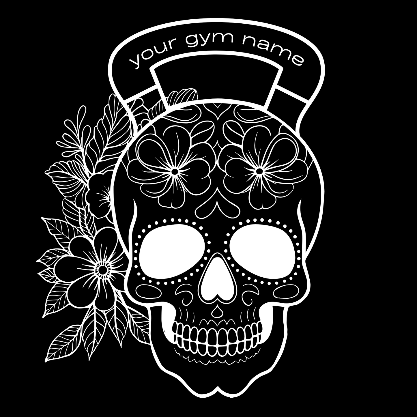 Floral Skull Kettlebell Design