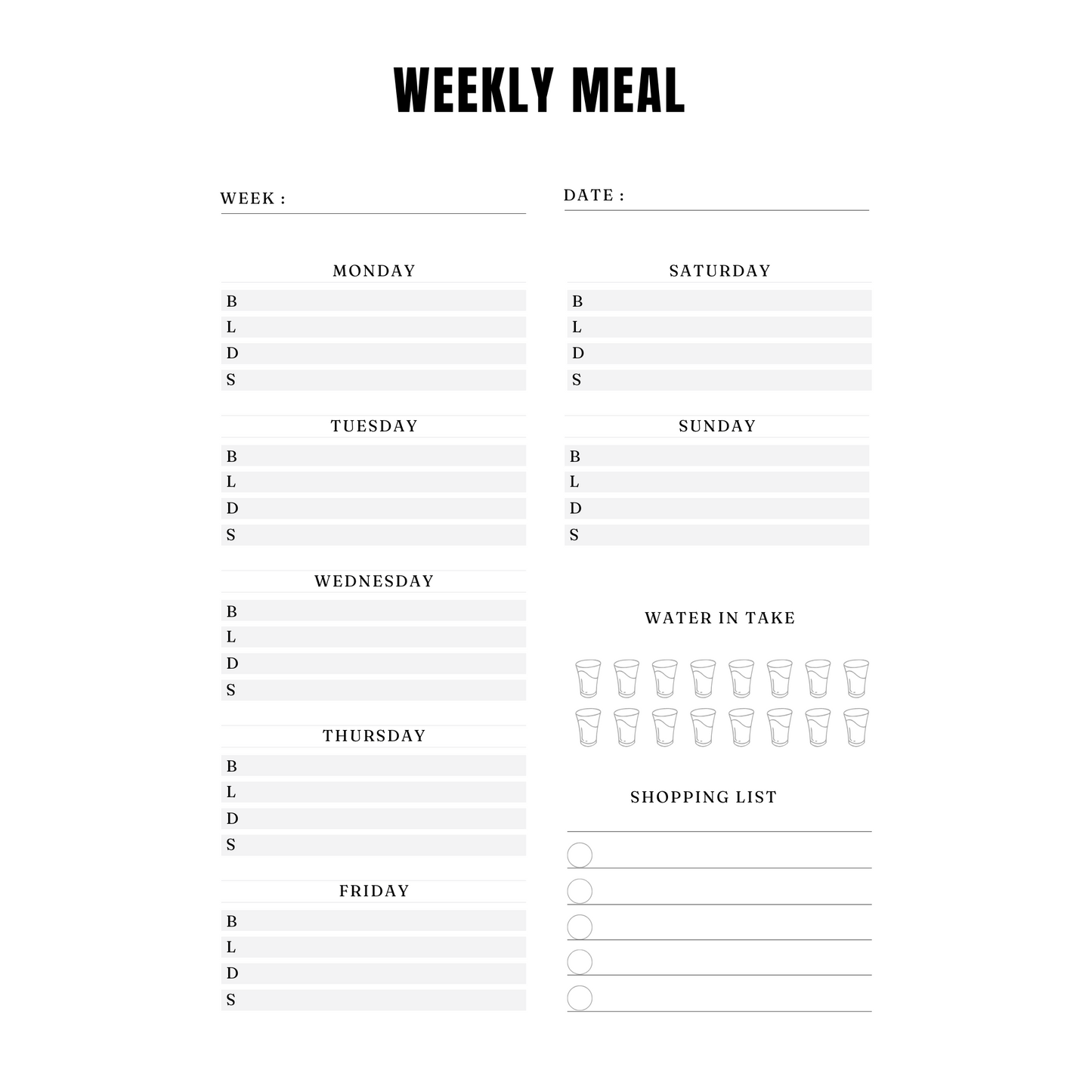 Meal Planner Packet