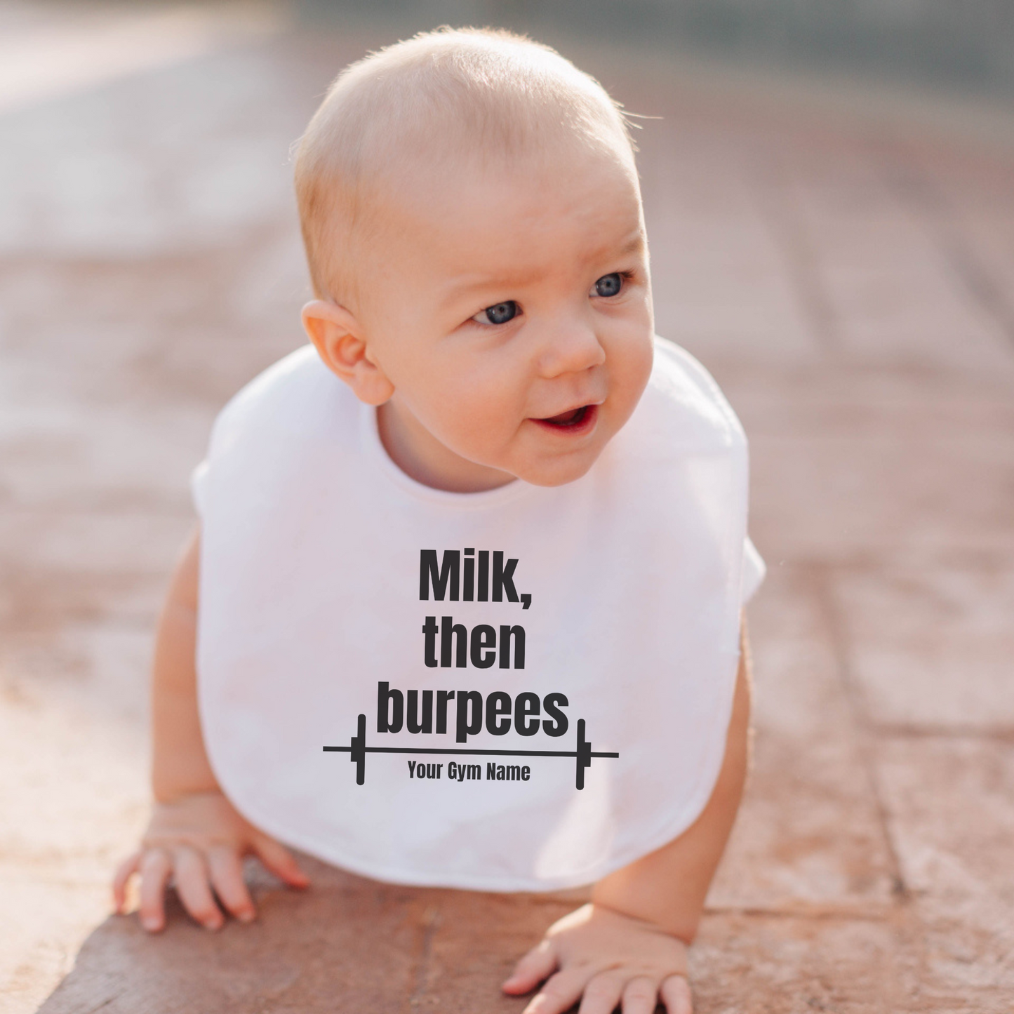 Milk, Then Burpees Baby Onesie Design