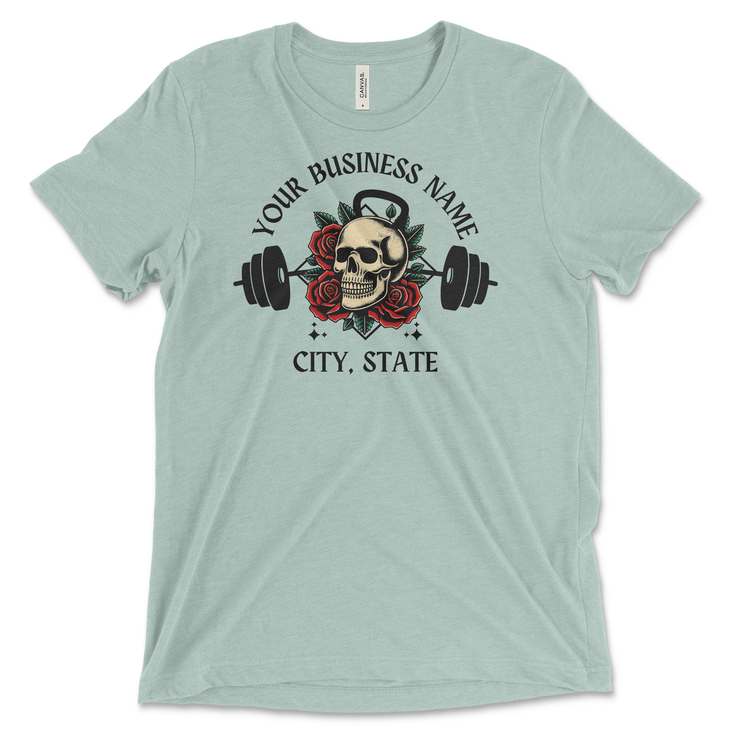Kettlebell Skull w/ Roses Design