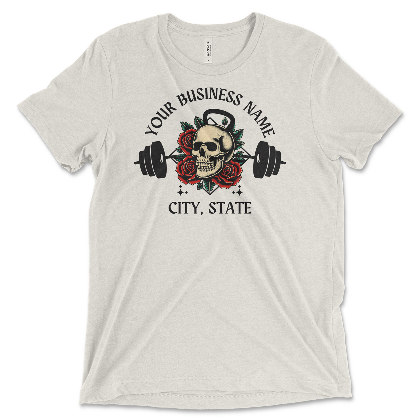 Kettlebell Skull w/ Roses Design
