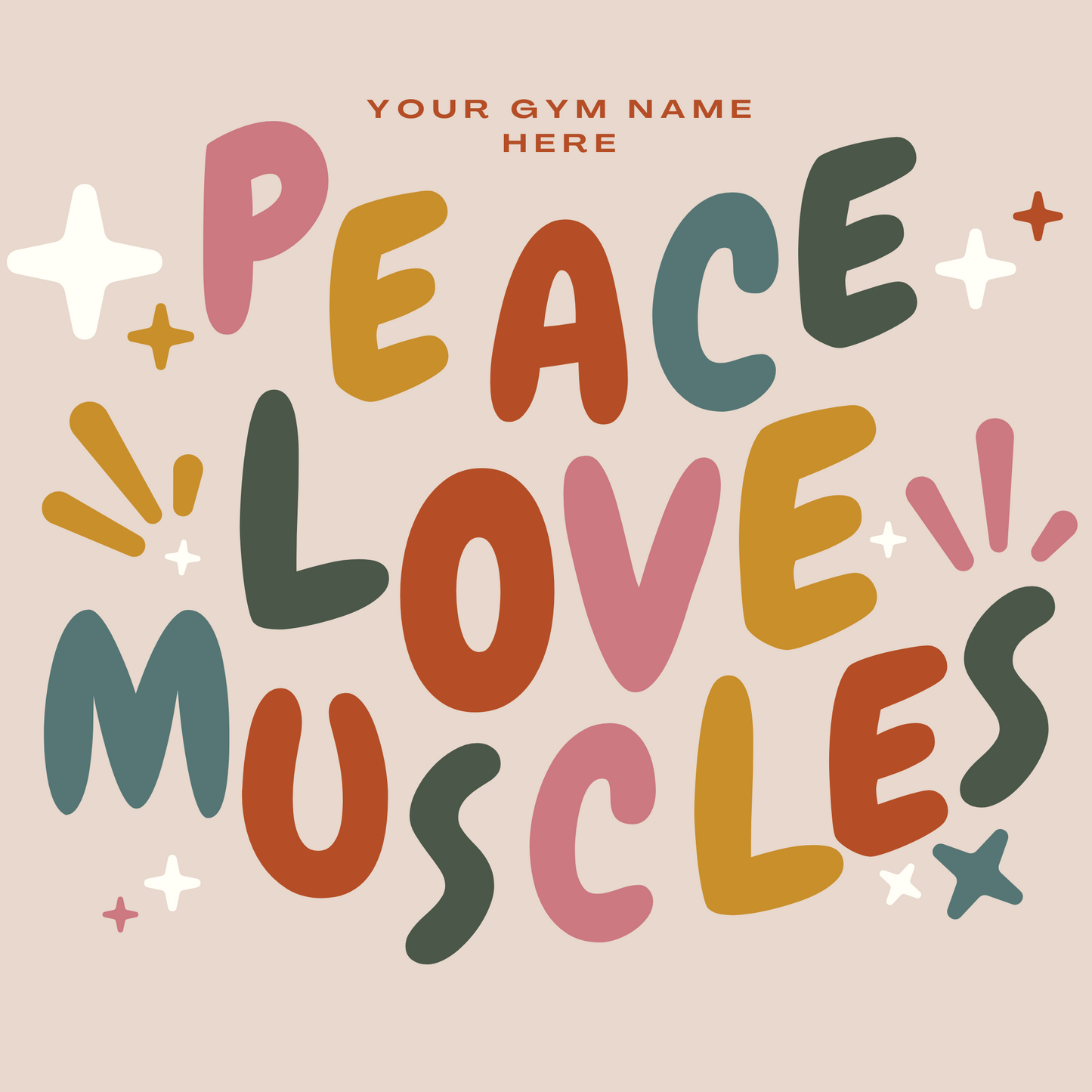 Peace, Love, Muscles Design