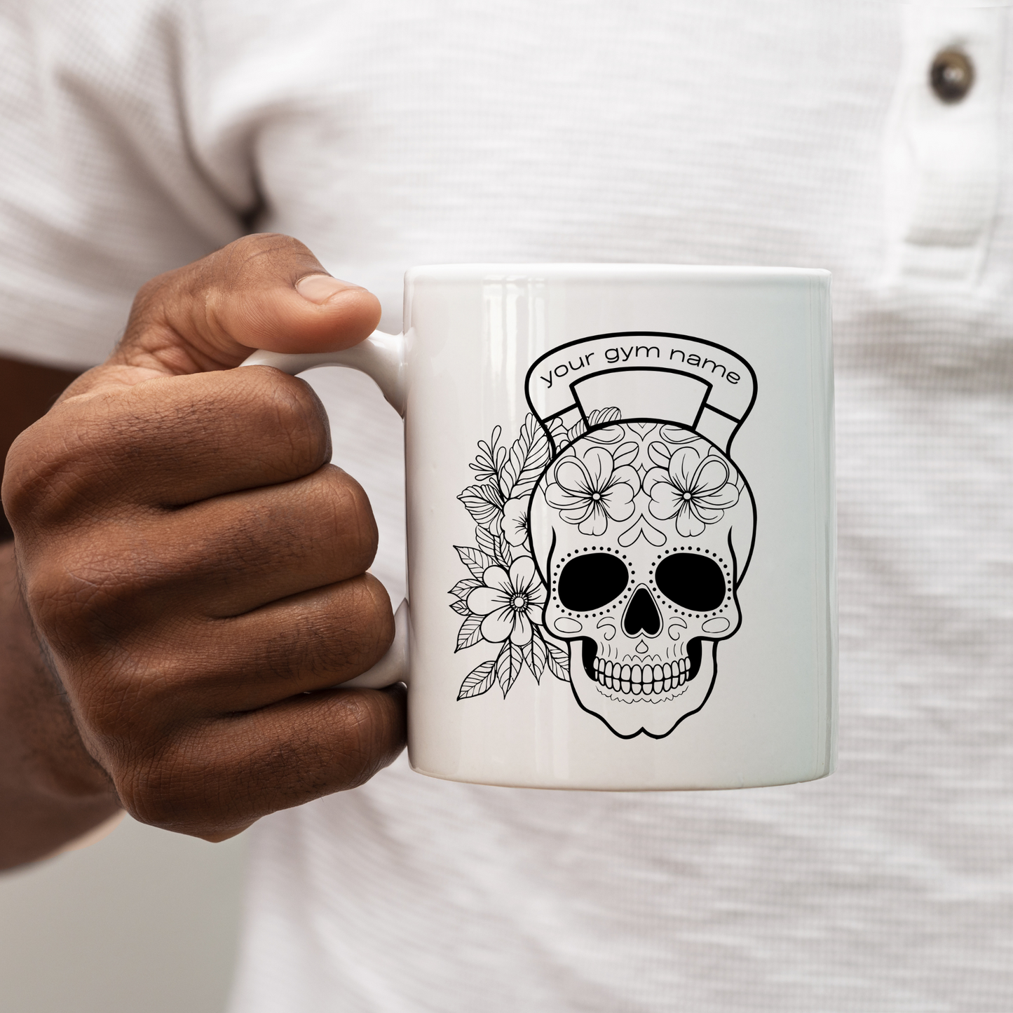 Floral Skull Kettlebell Design